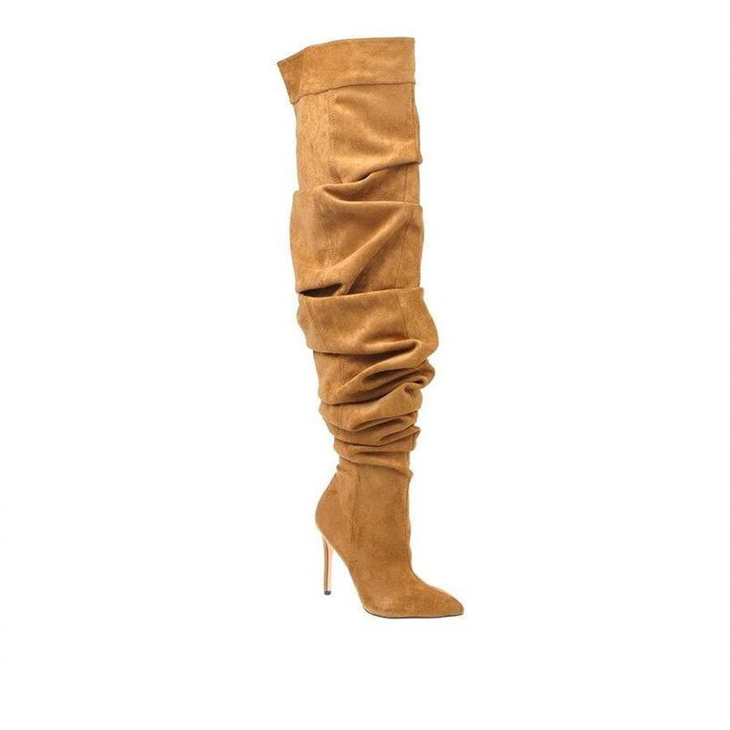 Women Winter Slouchy Thigh High Boots Over The Knee