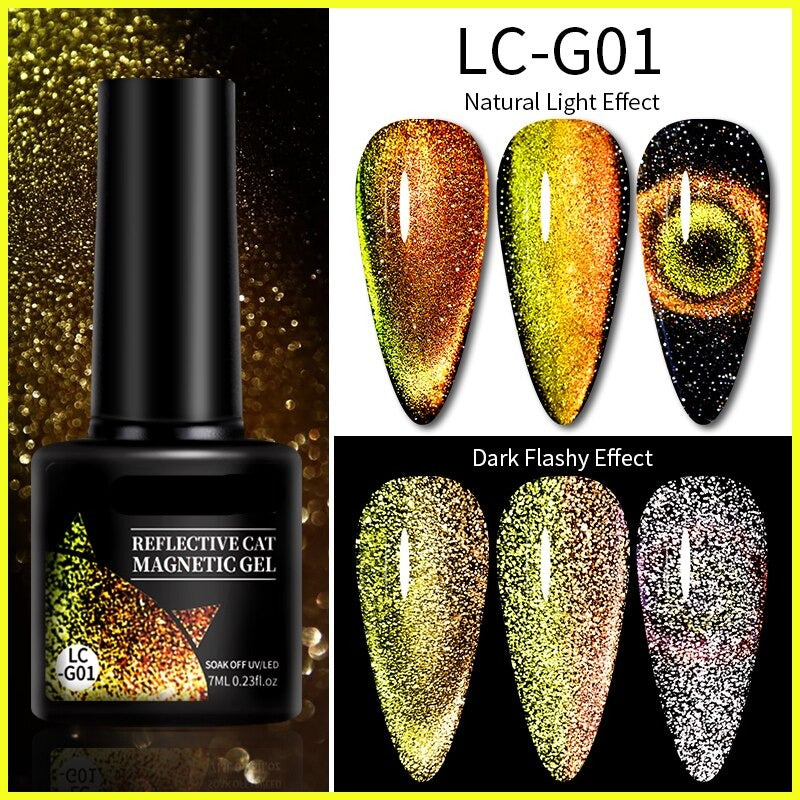 9D Reflective Cat Eye Magnetic Glitter Nail Polish