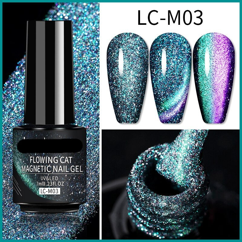 9D Reflective Cat Eye Magnetic Glitter Nail Polish