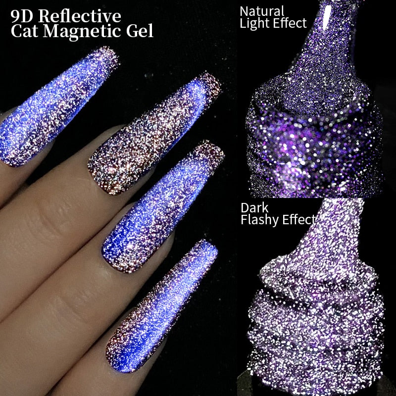 9D Reflective Cat Eye Magnetic Glitter Nail Polish