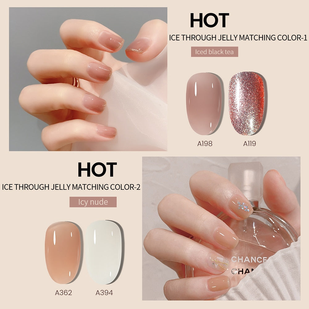 Transparent Nude Jelly Gel Nail Polish Semi Permanent