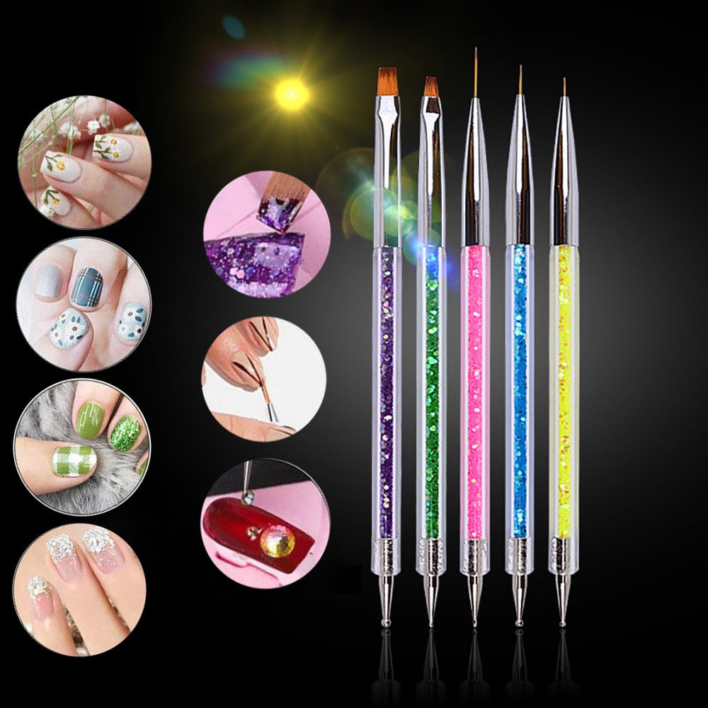 Manicure Tools 5 PCs Double-Purpose Pen For Nails