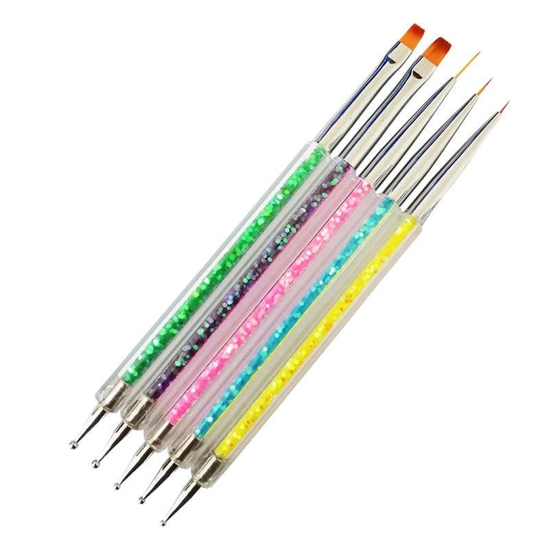 Manicure Tools 5 PCs Double-Purpose Pen For Nails