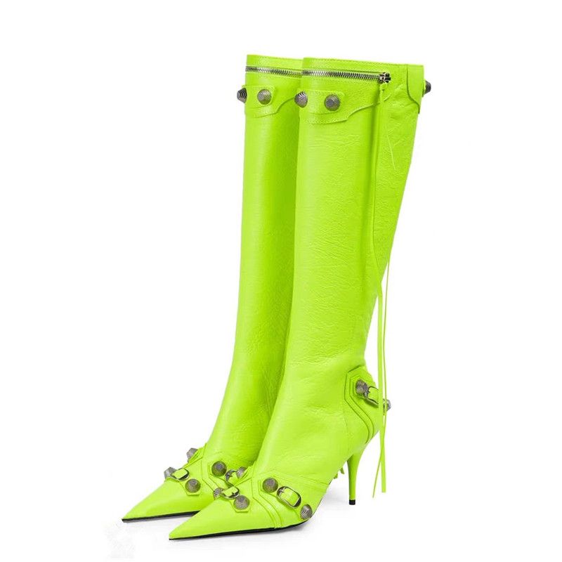 Metal Rivets Embellished Women's High Boots