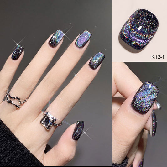 Shiny Gel Nail Polish Rainbow Cat Eye UV Magnetic Gel