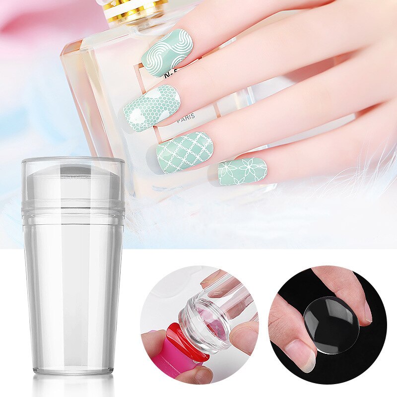 Transparante Nail Stamper Met Schraper Jelly Siliconen Stempel