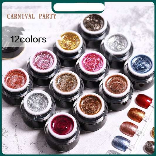 Japanese Style Platinum Gel Nail Polish Colorful Glitter Gel