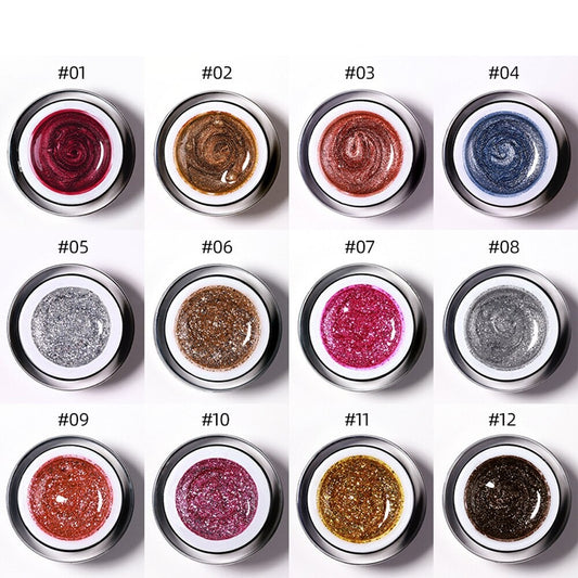 Japanese Style Platinum Gel Nail Polish Colorful Glitter Gel