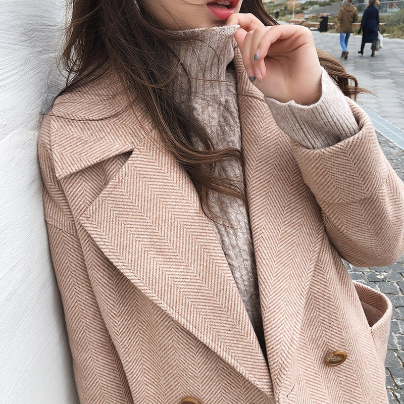 Woolen Coat Female Mid-Long Outerwear Coat