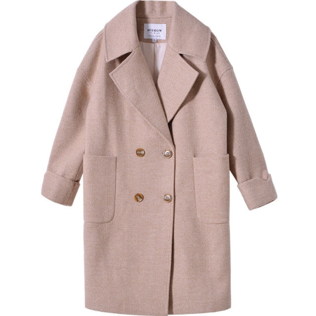 Woolen Coat Female Mid-Long Outerwear Coat