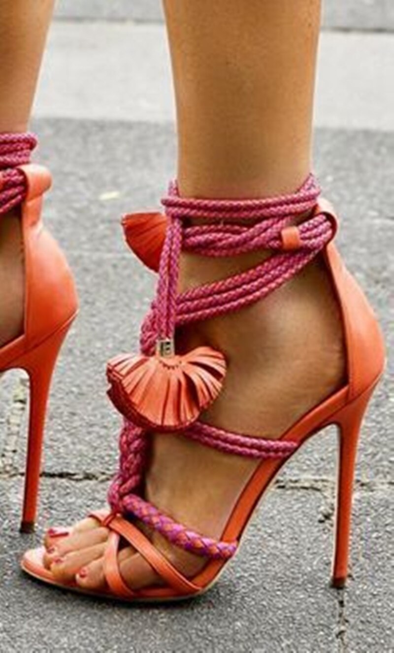 Sexy Rope Knot High Heel Sandals Women