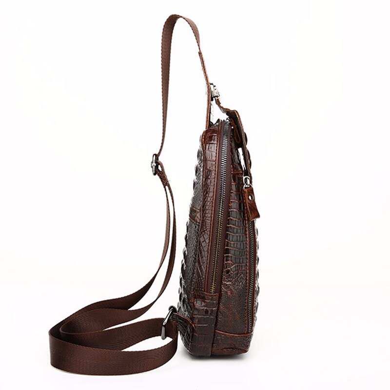 Men Genuine Leather Crocodile Cross Body Bags