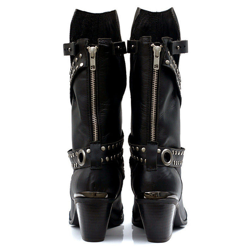 Pointed Toe Women Mid-Calf Boots