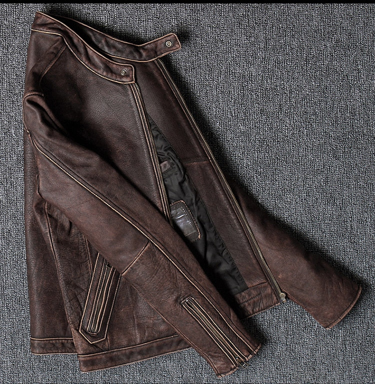 Brand Classic Casual Style Cowhide Jacket