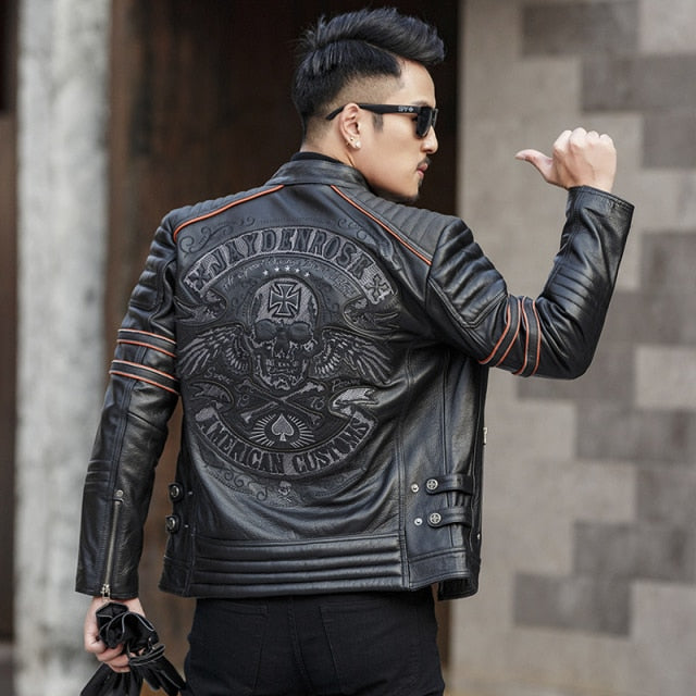 Slim Genuine Leather Popular Biker Jacket