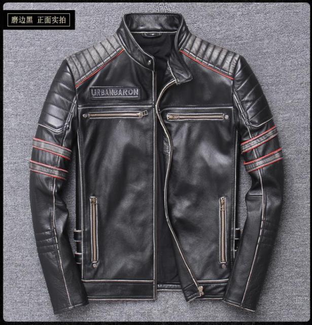 Slim Genuine Leather Popular Biker Jacket