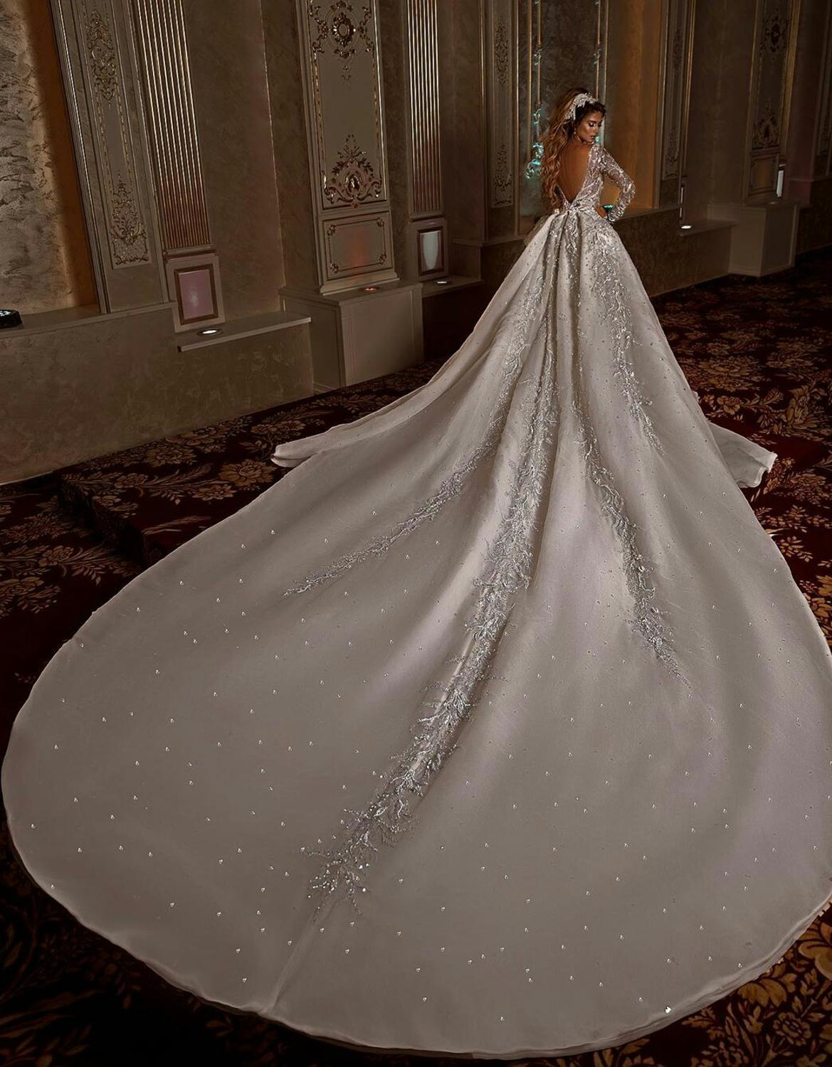 Saudi Arabia Mermaid Wedding Dresses with Detachable Train