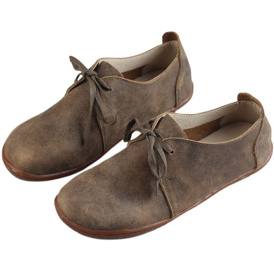 Women's Retro Flat-soled Shoes Soft-leather