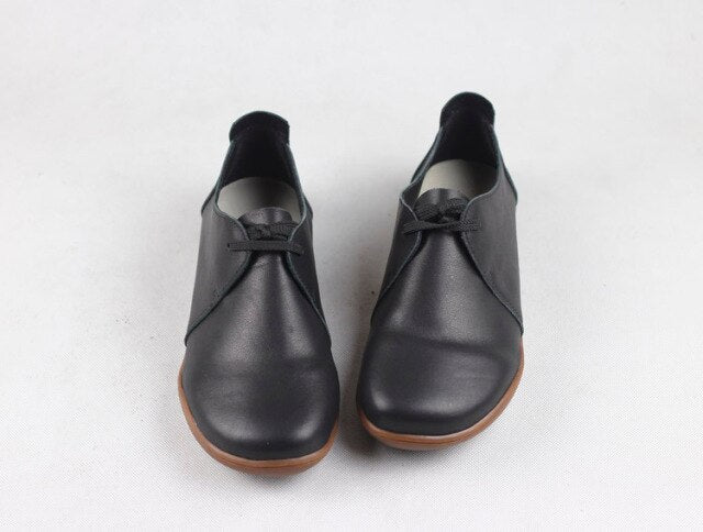 Women's Retro Flat-soled Shoes Soft-leather