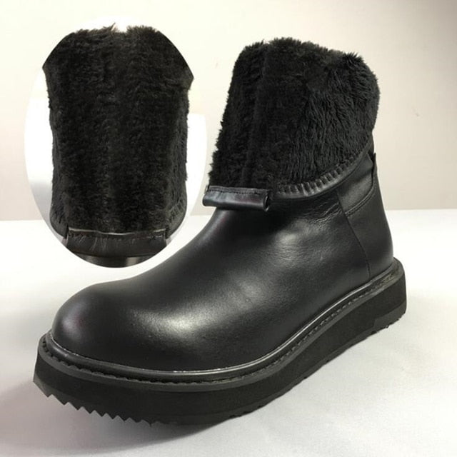 Snow Boots Men Warm Plush Mid-Calf Boots