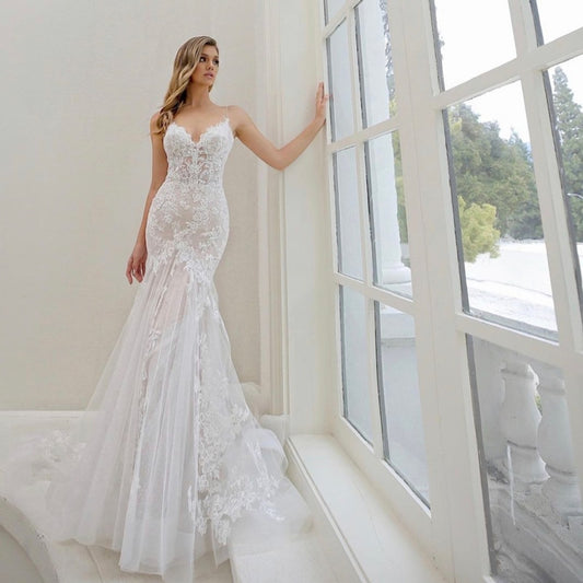 Gorgeous Mermaid Wedding Dress Backless Gown