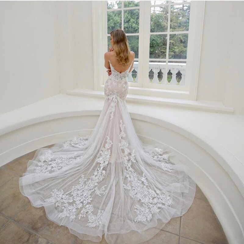 Gorgeous Mermaid Wedding Dress Backless Gown