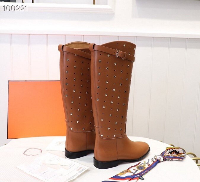 Horse Boots Women Hollow Bling Crystal