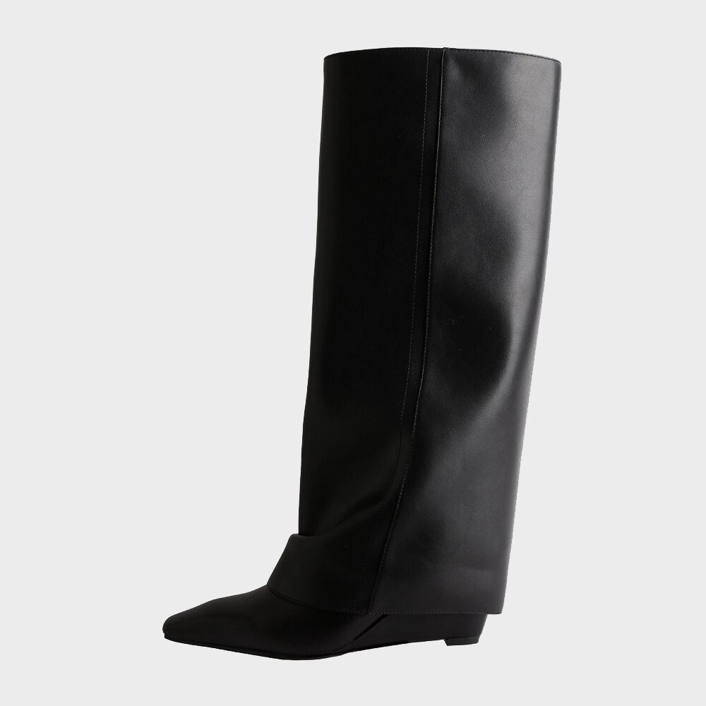 Elegant Knee High Boots Genuine Leather