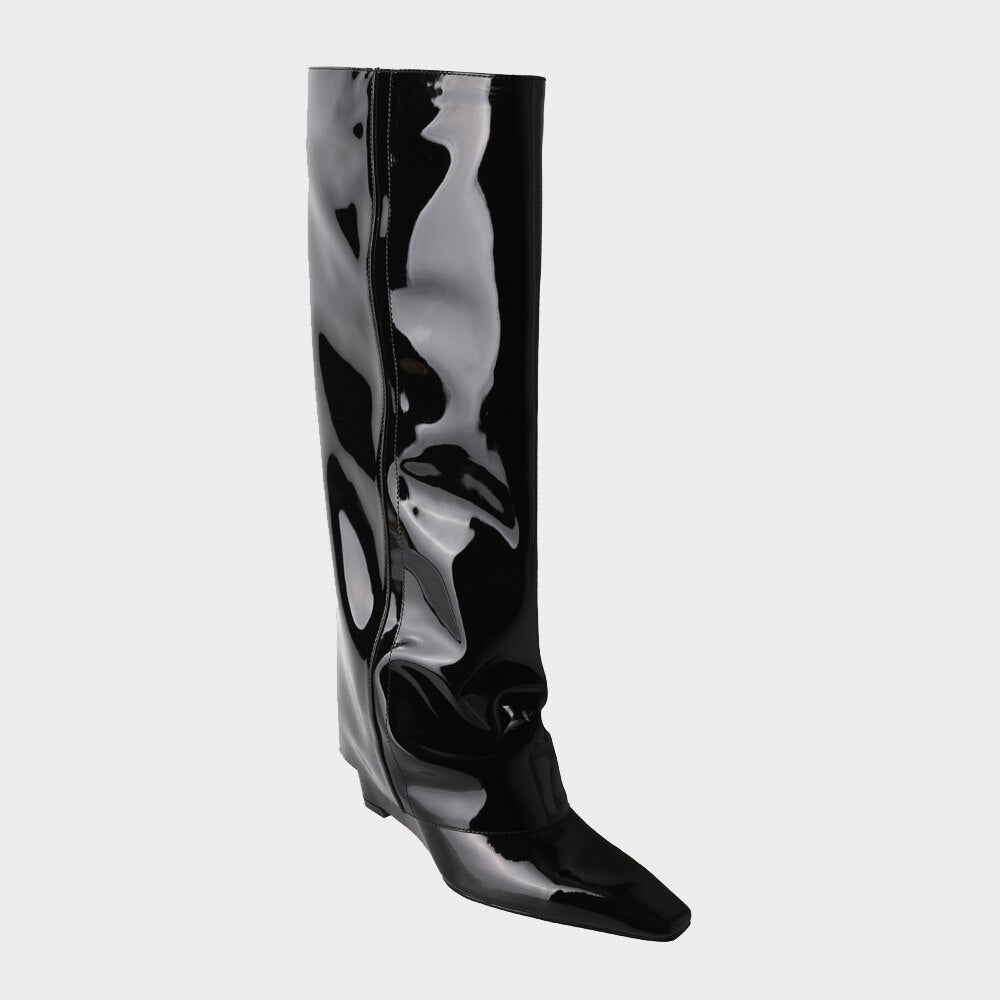 Elegant Knee High Boots Genuine Leather