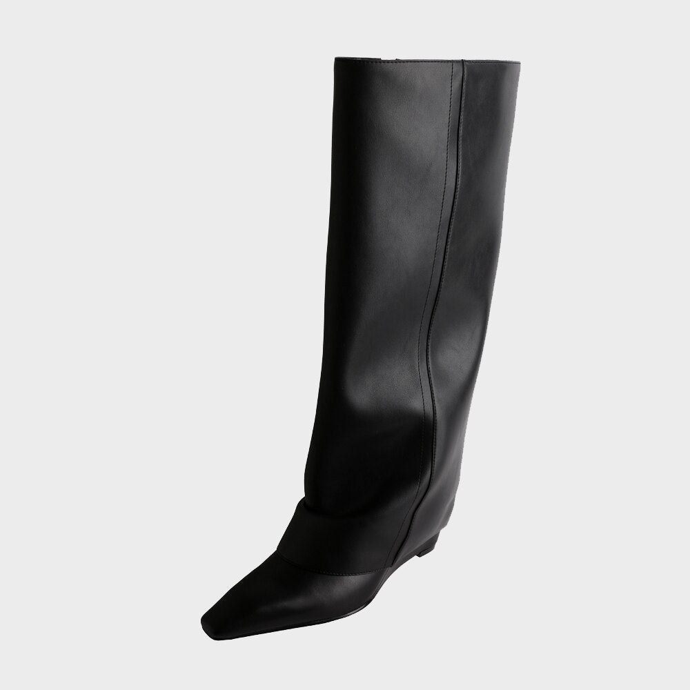 Elegant Knee High Boots Genuine Leather