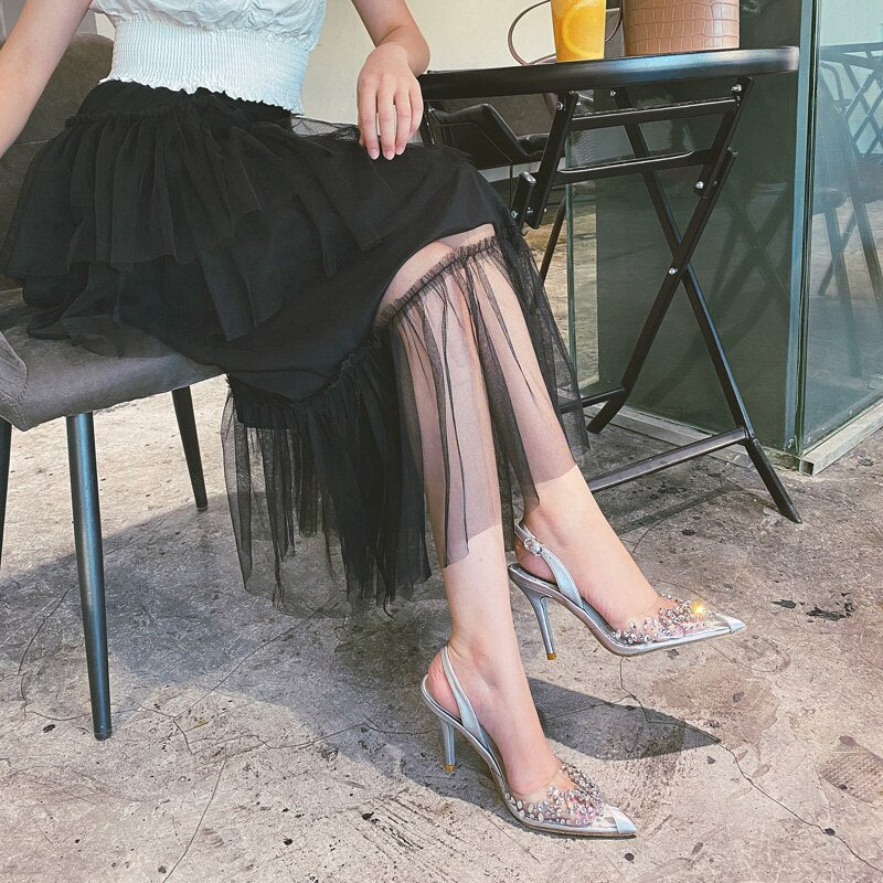 women transparent sandals wedding shoe