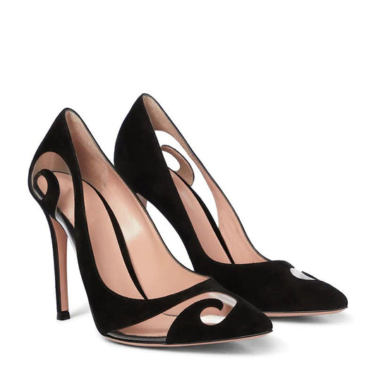 Spring black pointed stiletto high-heeled