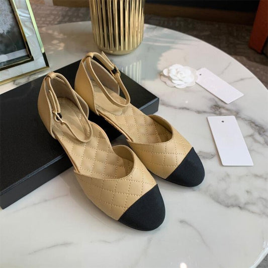 women's flat comfortable buckle leather shoes