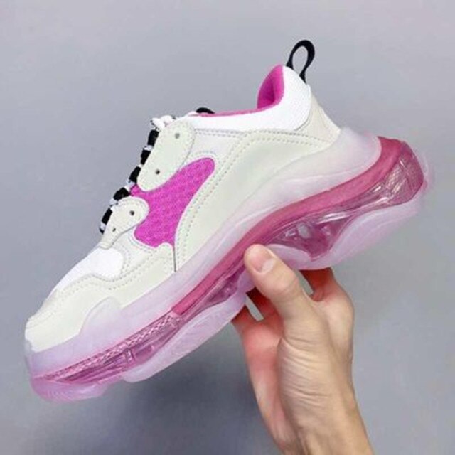 Luxury design transparent women's shoes sneakers