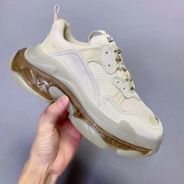 Luxury design transparent women's shoes sneakers