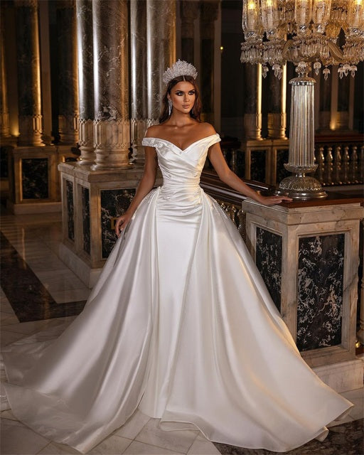 Arabic Mermaid Wedding Dresses with Detachable Skirt