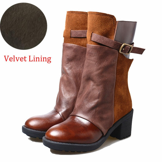 Women Ankle Boots Genuine Leather