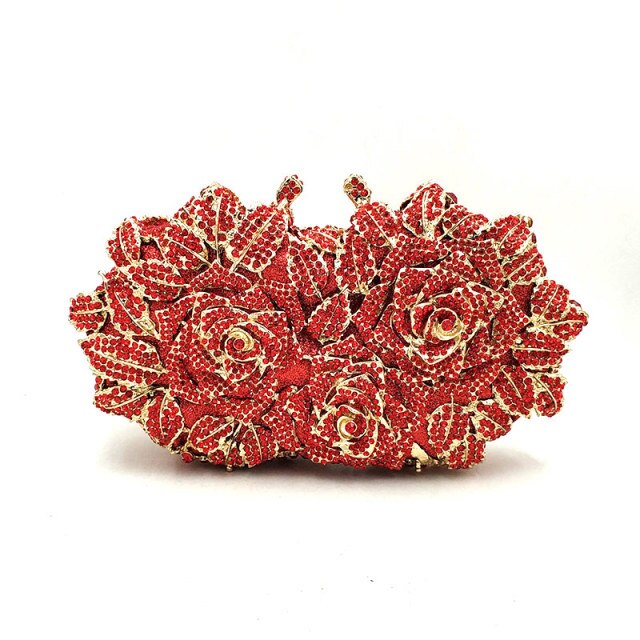 women diamonds flower crystal wallet purses